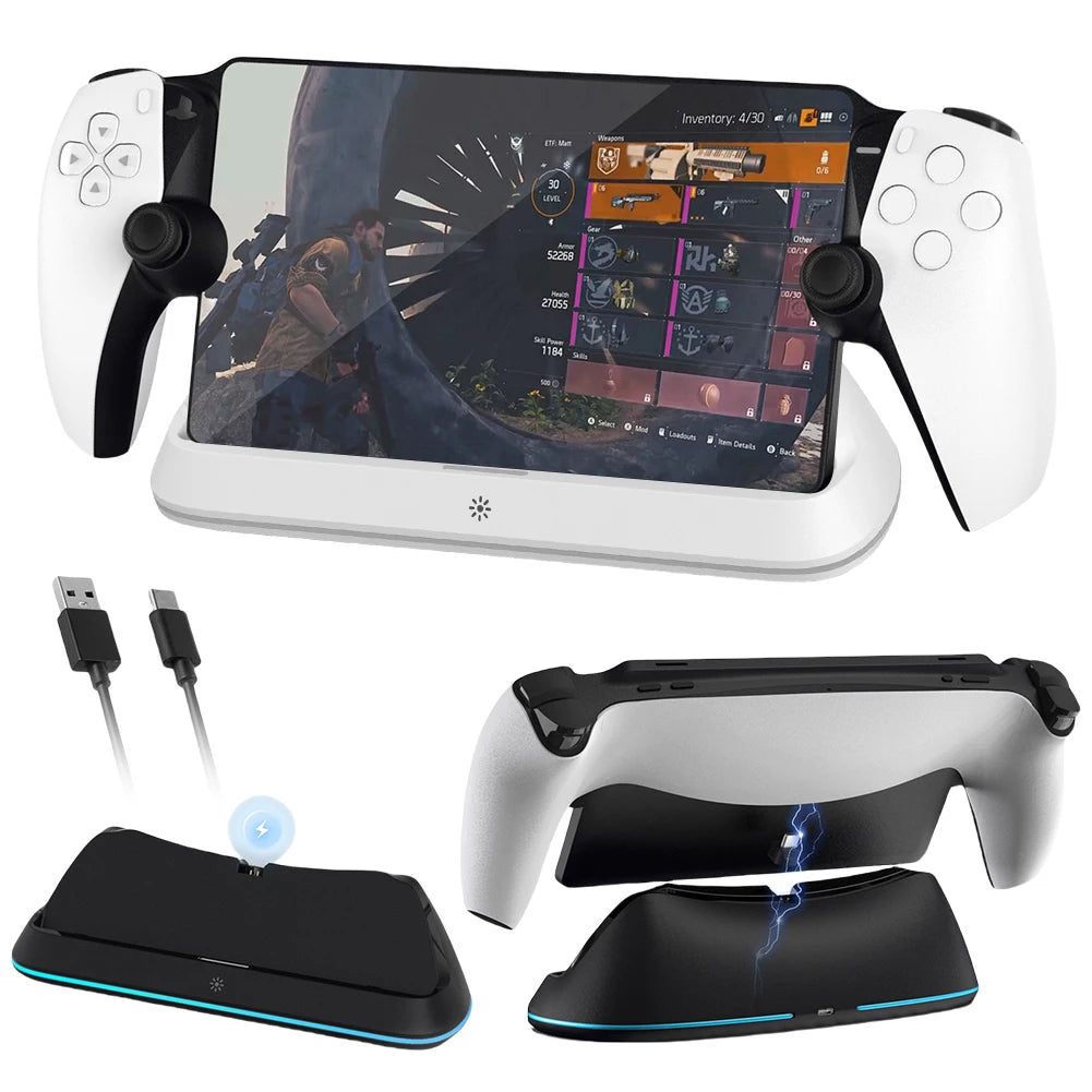 PS5 Portal Charging Dock Station – RGB Light & Type-C Gaming Charging Dock Nixie