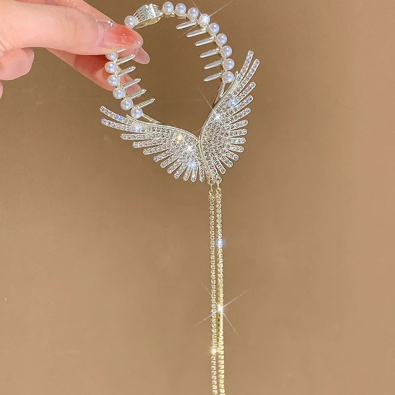 Angel Wing Tassel Hair Clip for Women – Bun Hair Claw Hair Claw Clip Nixie