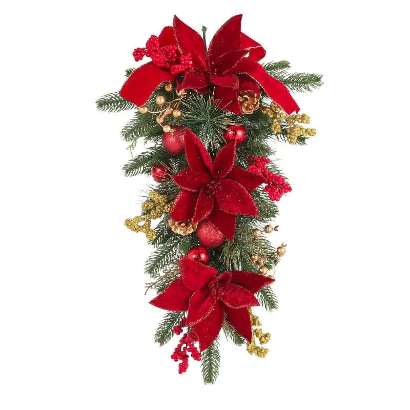 60cm Christmas Wreath Garland with LED Lights – Door Decor