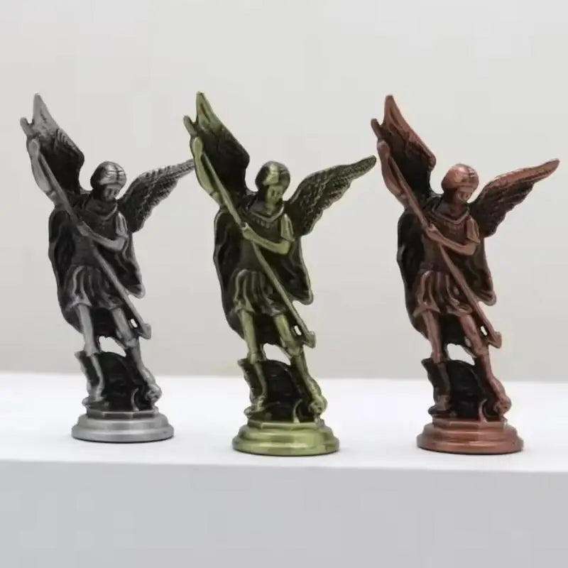 Saint Michael Archangel Figurine – Zinc Alloy Guardian Statue Religious Figurine Nixie