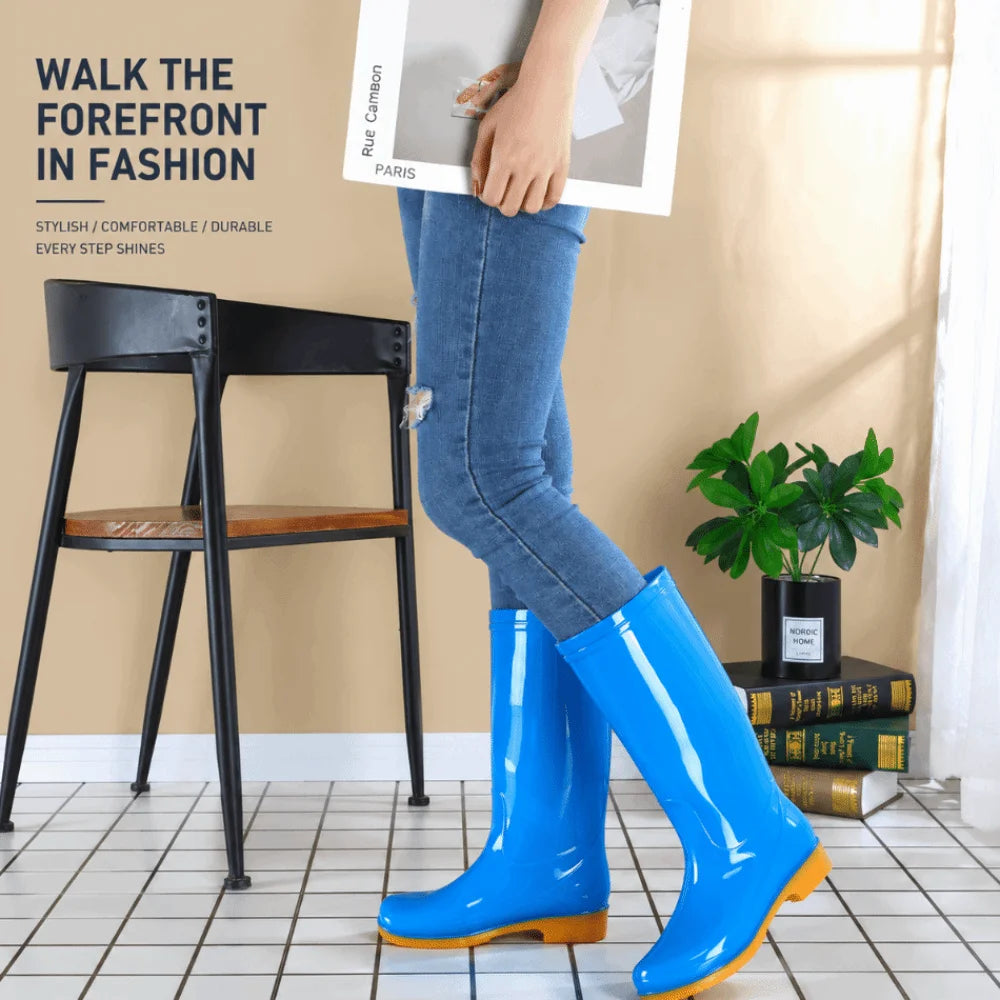 Women's Waterproof Mid-Calf Rain Boots – Non-Slip PVC Garden Boots Women's Rain Boots Nixie