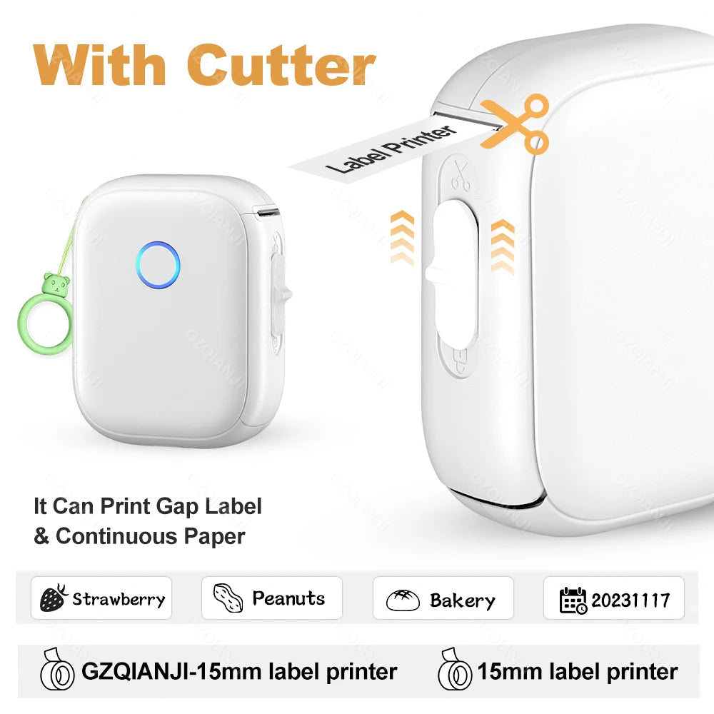Marklife P12 Bluetooth Thermal Label Printer with Cutter Thermal Label Printer Nixie