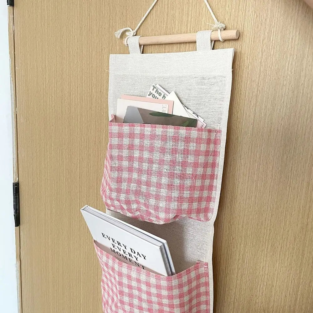 Plaid Hanging Storage Bag Large Capacity Closet Organizer Hanging Storage Bag Nixie