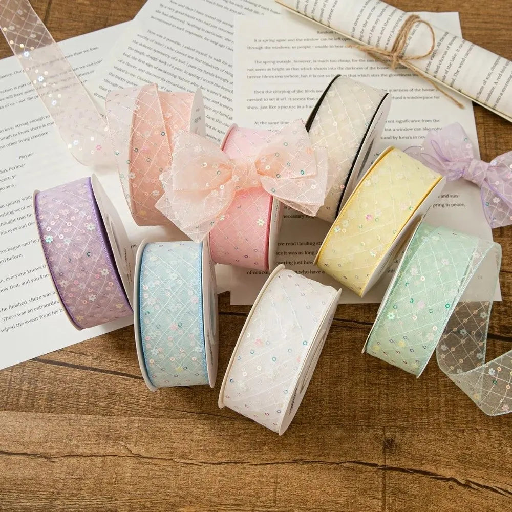 10 Yards Sequined Mesh Lace Ribbon 4cm – DIY Gift Wrap & Décor Craft Lace Ribbon Nixie