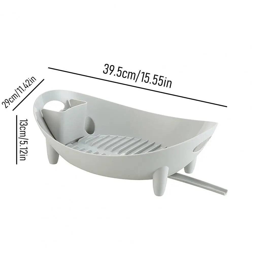Countertop Dish Drying Rack with Drainage & Utensil Holder