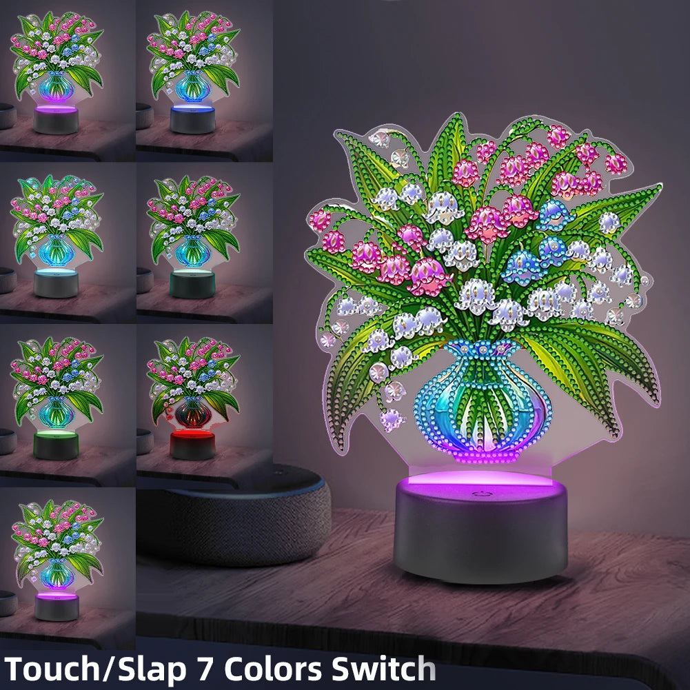 DIY 5D Diamond Painting Night Lamp – Christmas Dinosaur LED Diamond Painting Lamp Nixie