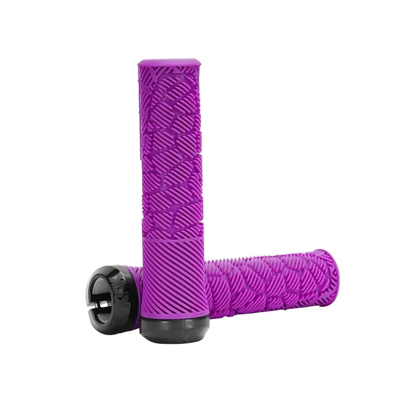ENLEE TPE MTB Lock-On Handlebar Grips – Anti-Slip Bike Grips MTB Handlebar Grips Nixie Purple