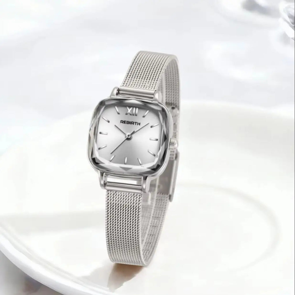 REBIRTH Women's Luxury Quartz Watch – Stainless Steel Band Women's Quartz Watch Nixie