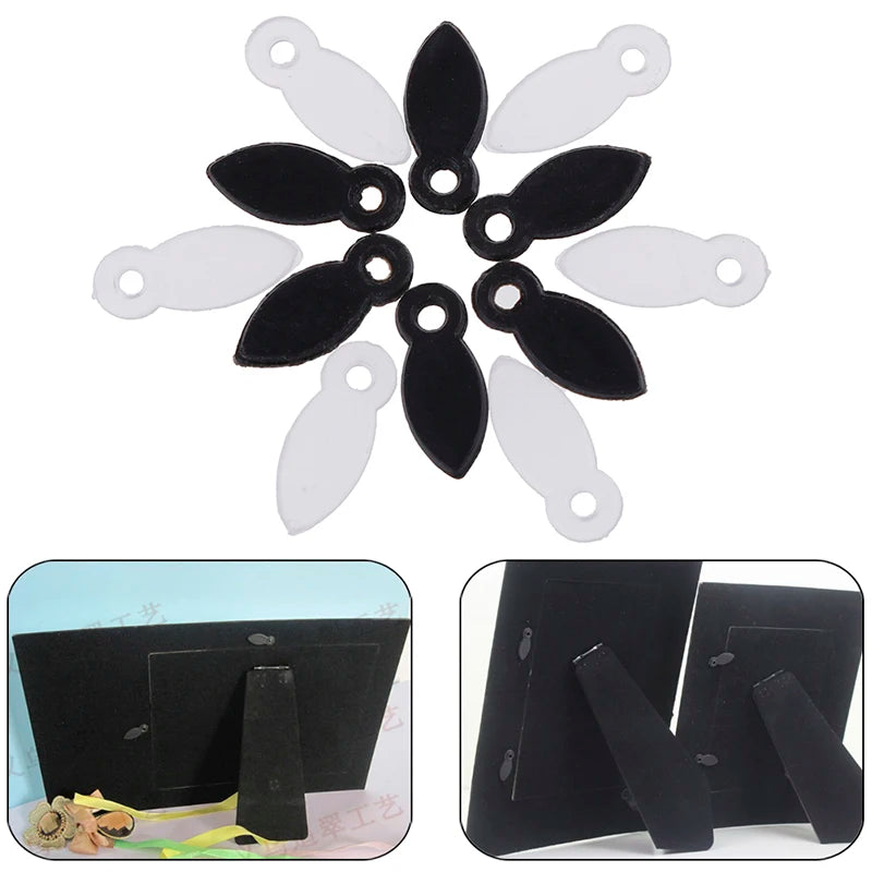 100Pcs Plastic Photo Frame Rotating Buckle Hooks – Black & White Photo Frame Clips Nixie