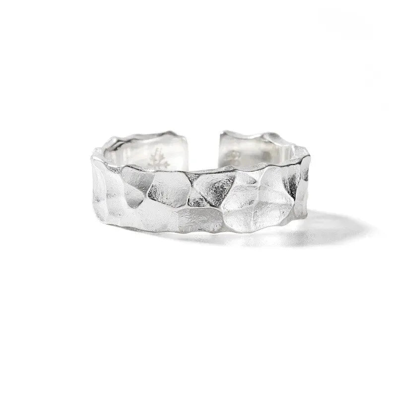 Black Punk Adjustable Mood Tracker Ring – Zinc Alloy Crystal Fashion Ring Nixie WHITE