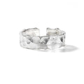Black Punk Adjustable Mood Tracker Ring – Zinc Alloy Crystal Fashion Ring Nixie WHITE