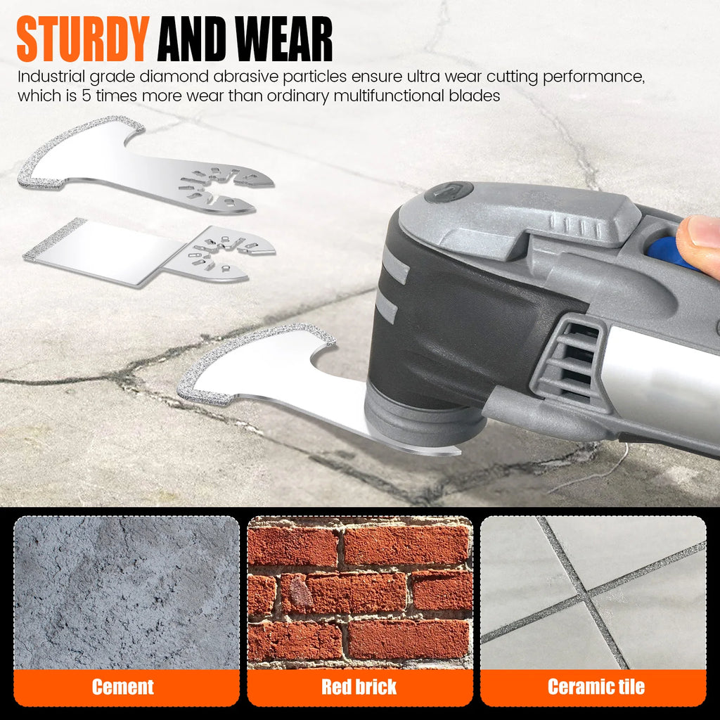 Diamond Oscillating Grout Remover Blades Kit – 3-12 Pcs