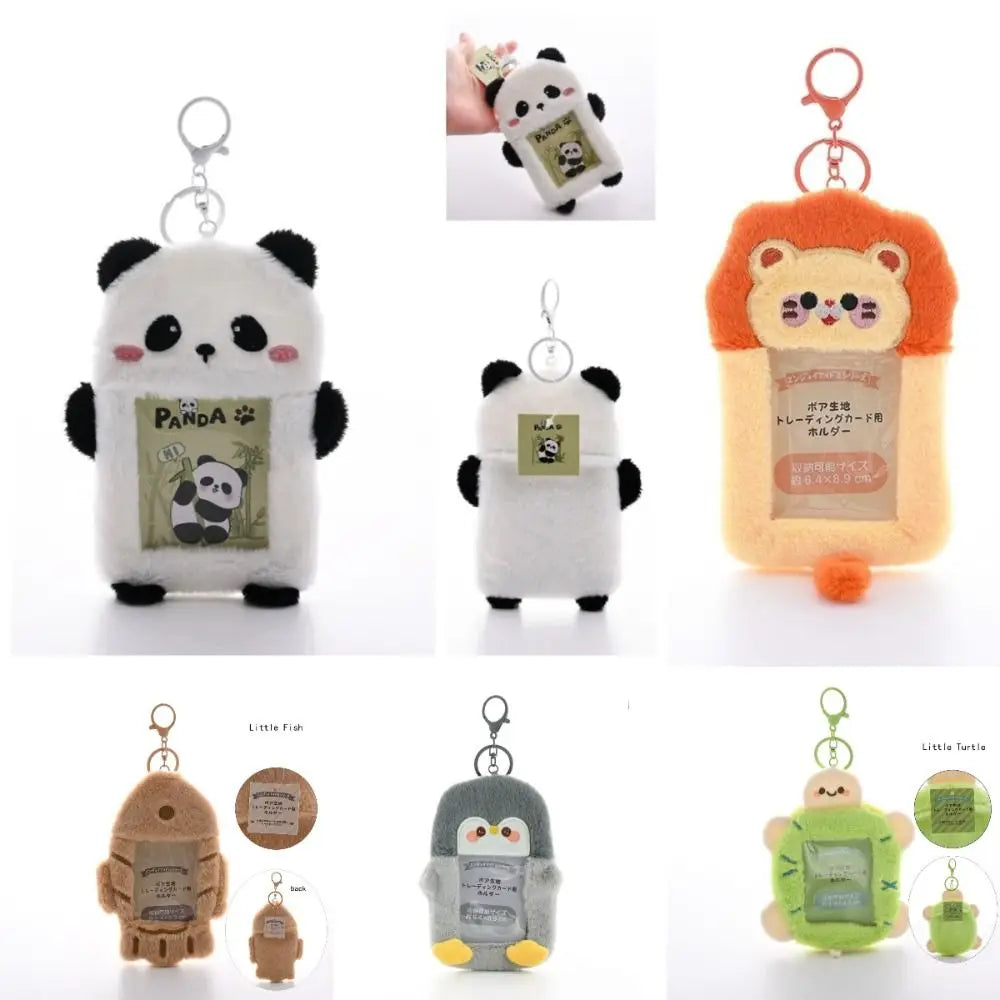 Cartoon Plush Photocard Holder with Keychain – Kpop Sleeve Photocard Holder Nixie