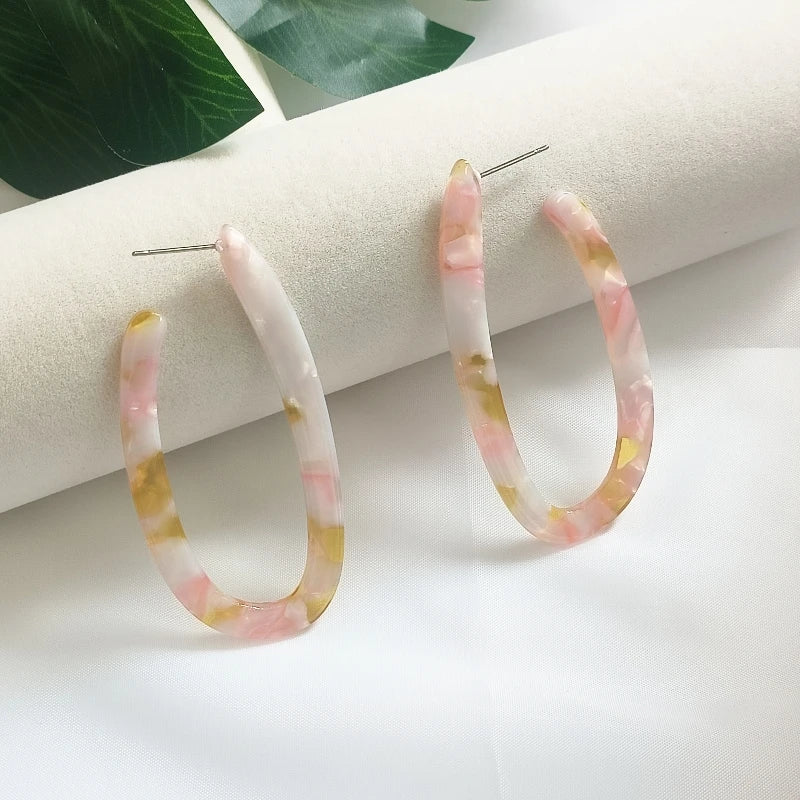 Women's U-Shaped Acetate Drop Earrings – Elegant Fashion Jewelry Drop Earrings Nixie