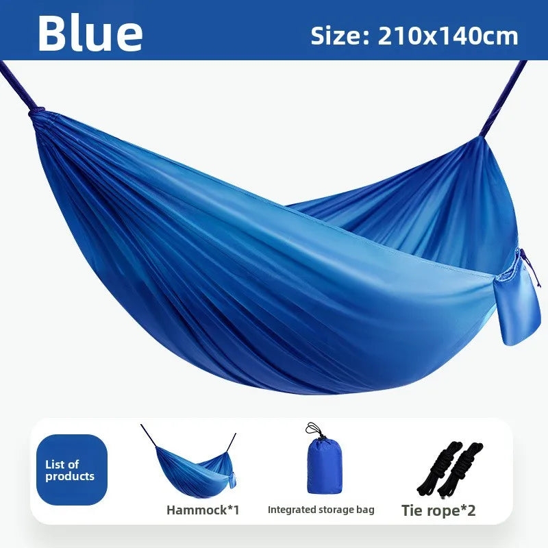 Portable Camping Hammock 210x140cm – Ultra-Light Nylon Anti-Roll Camping Hammock Nixie Blue