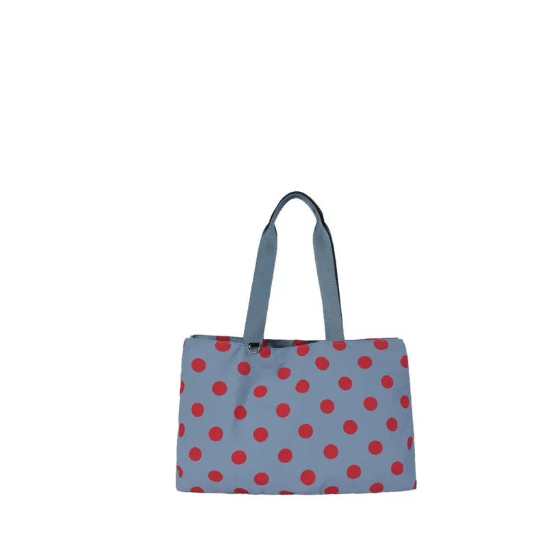 Korean Retro Polka Dot Tote Bag – Waterproof Nylon Shoulder Bag Tote Shoulder Bag Nixie