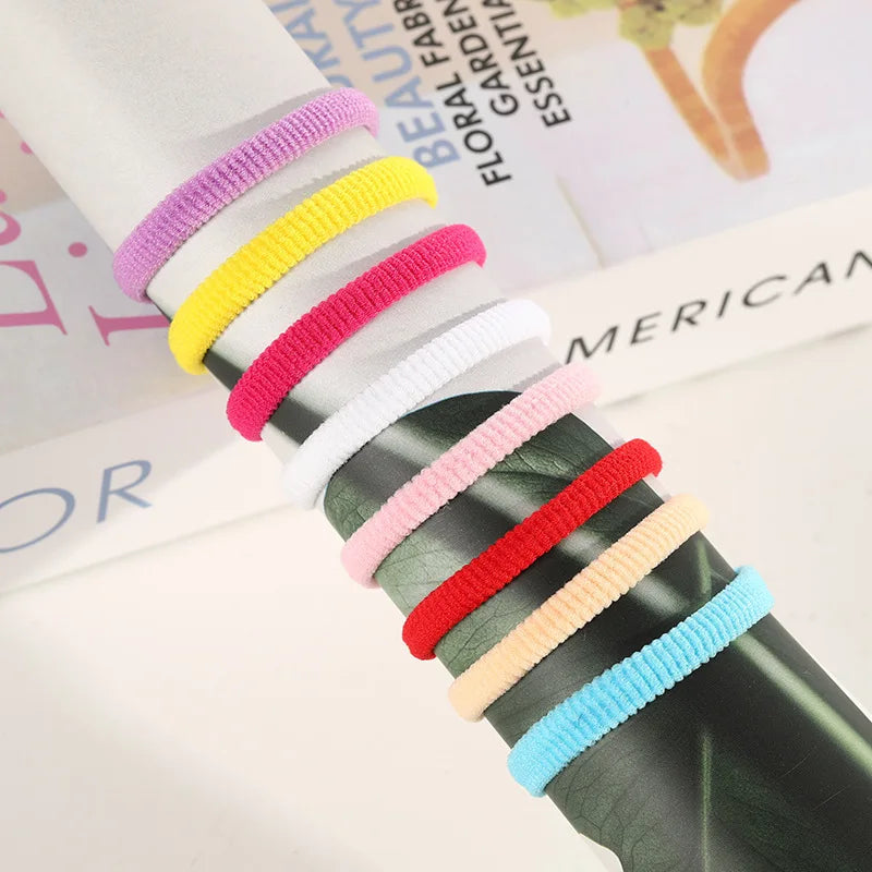 100pcs Mini Elastic Hair Ties Multicolor – Gentle & Secure Elastic Hair Ties Nixie