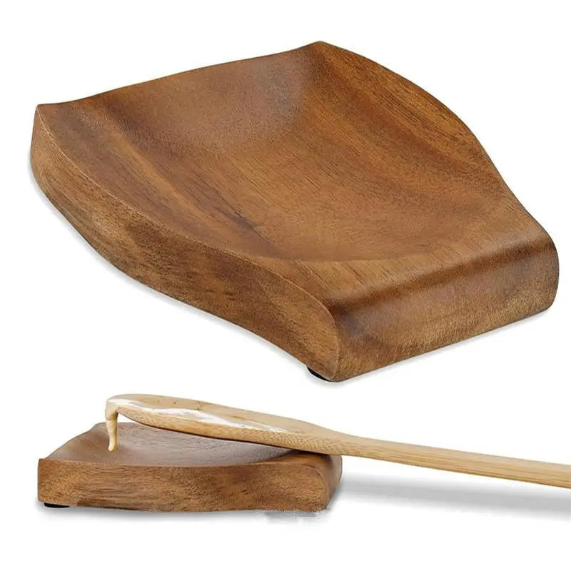 Wooden Spoon Rest & Utensil Holder for Kitchen Countertop