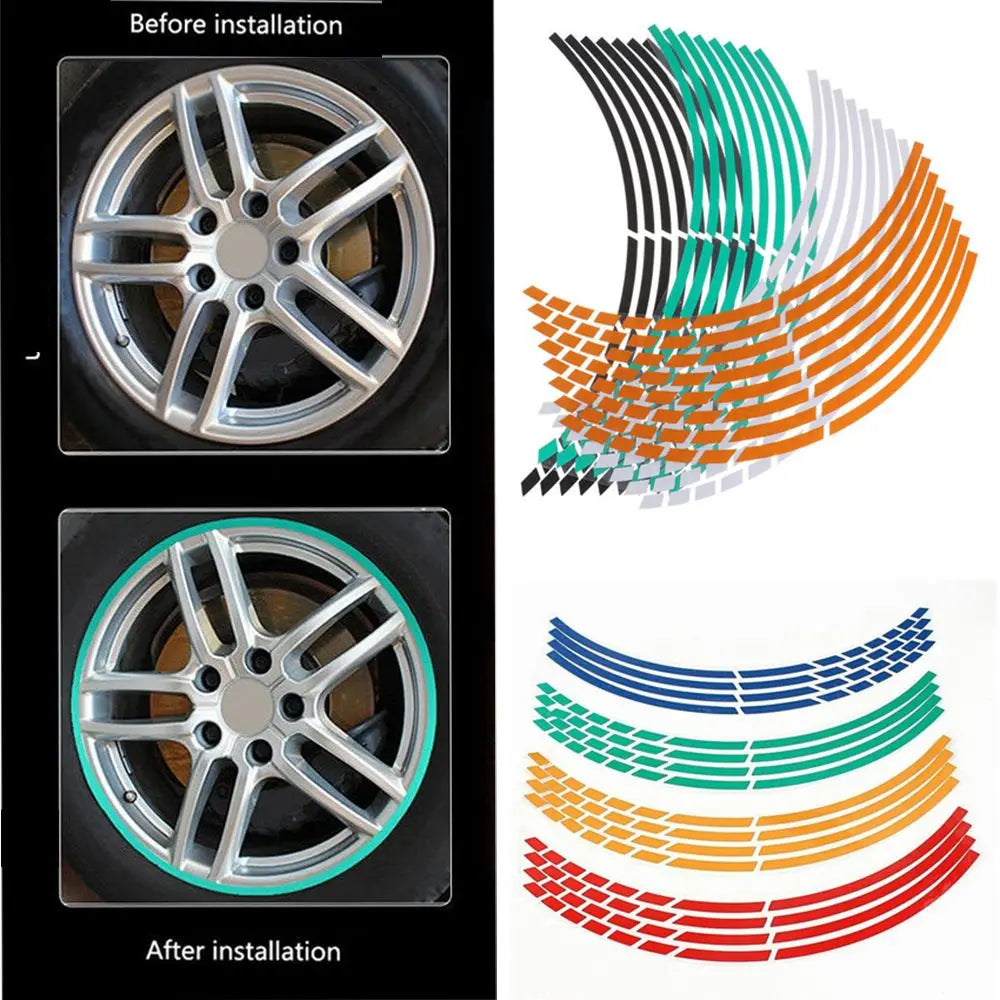 Reflective Wheel Rim Tape Strips — Motorbike & Bike Decals Wheel Rim Decals Nixie