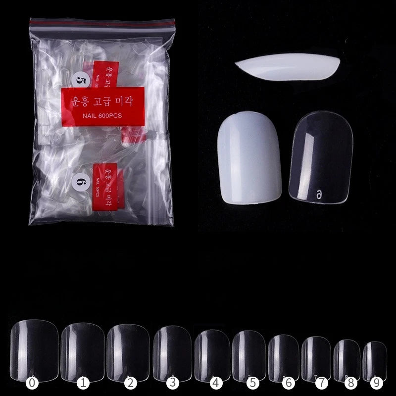 24Pcs Short Square Press On Nails Full Cover Acrylic Nail Tips Press On Nails Nixie Clear color