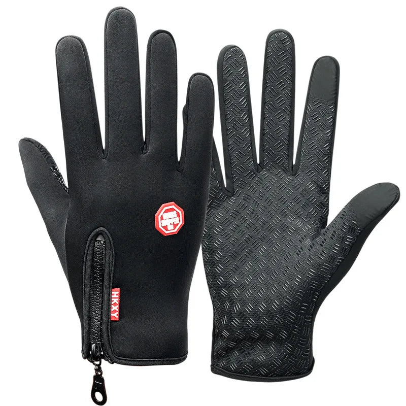 Touch Screen Non-Slip Fleece Outdoor Riding Gloves Outdoor Riding Gloves Nixie Grey-M L