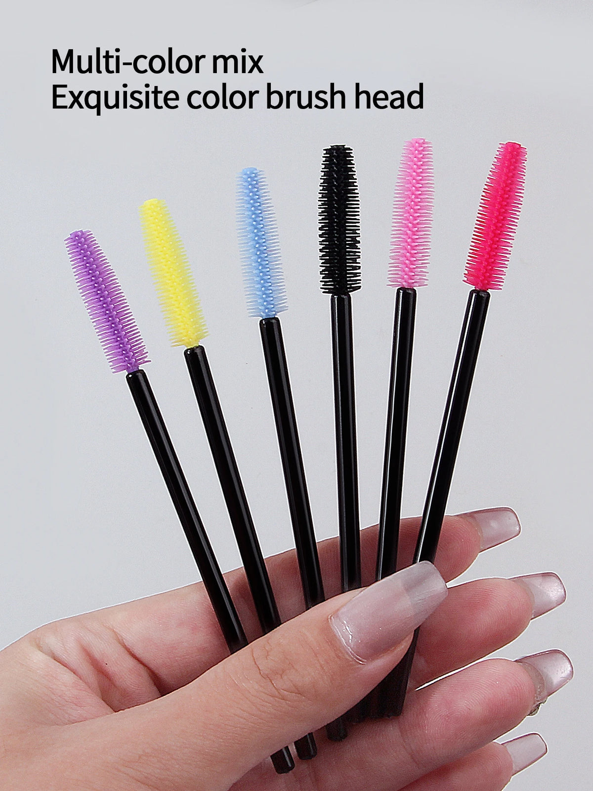 50PCS Silicone Mascara Brush Set – Eyelash Comb & Eyebrow Wand Mascara Brush Set Nixie