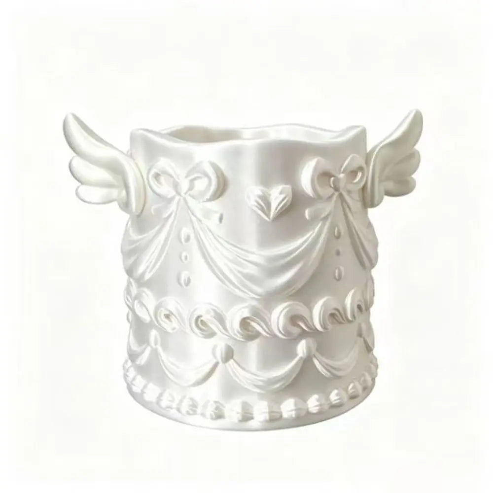 Silk Texture Makeup Brush Holder – Angel Wings Relief Design