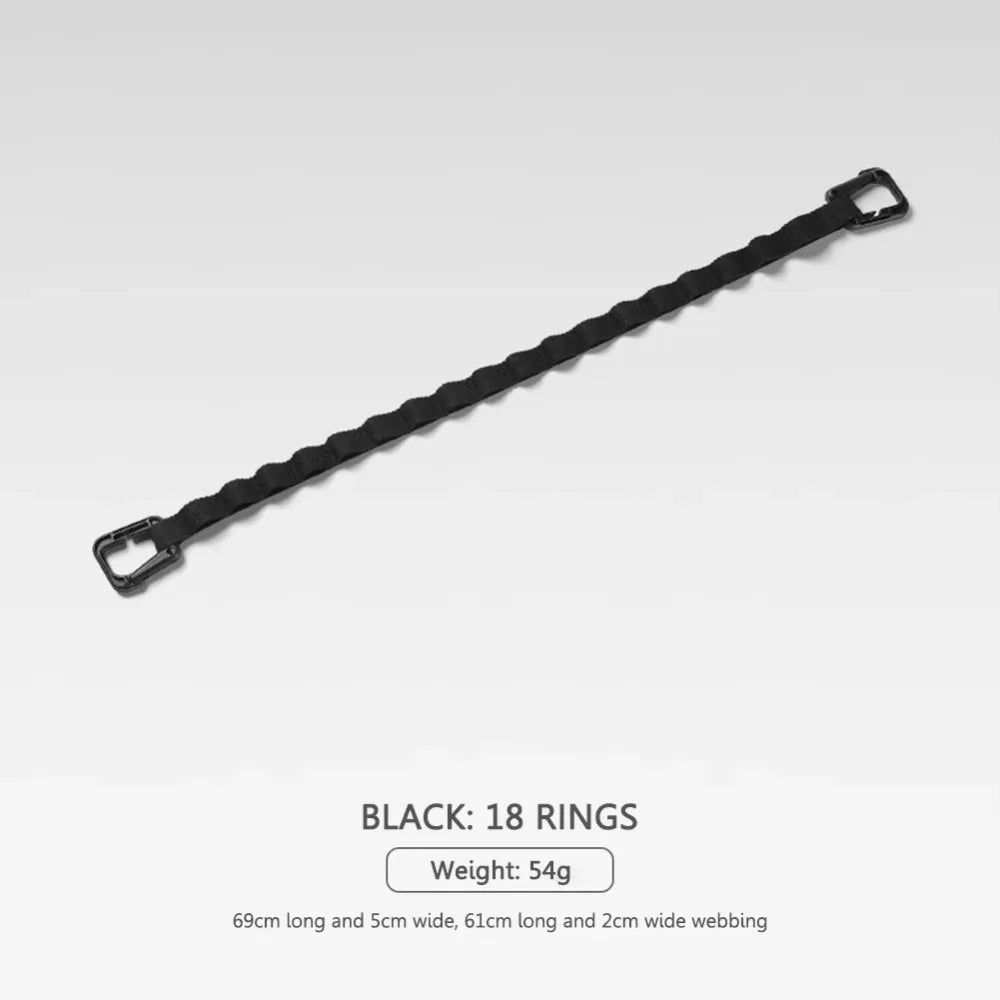 Camping Clothesline Strap with Multi-Ring Hanging Rope Camping Clothesline Strap Nixie Black 18 Ring