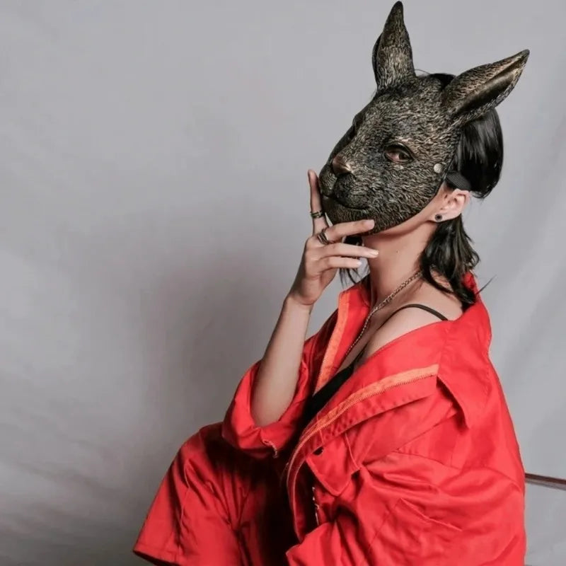PU Foam Full Face Rabbit Mask – Gothic Halloween Party Mask