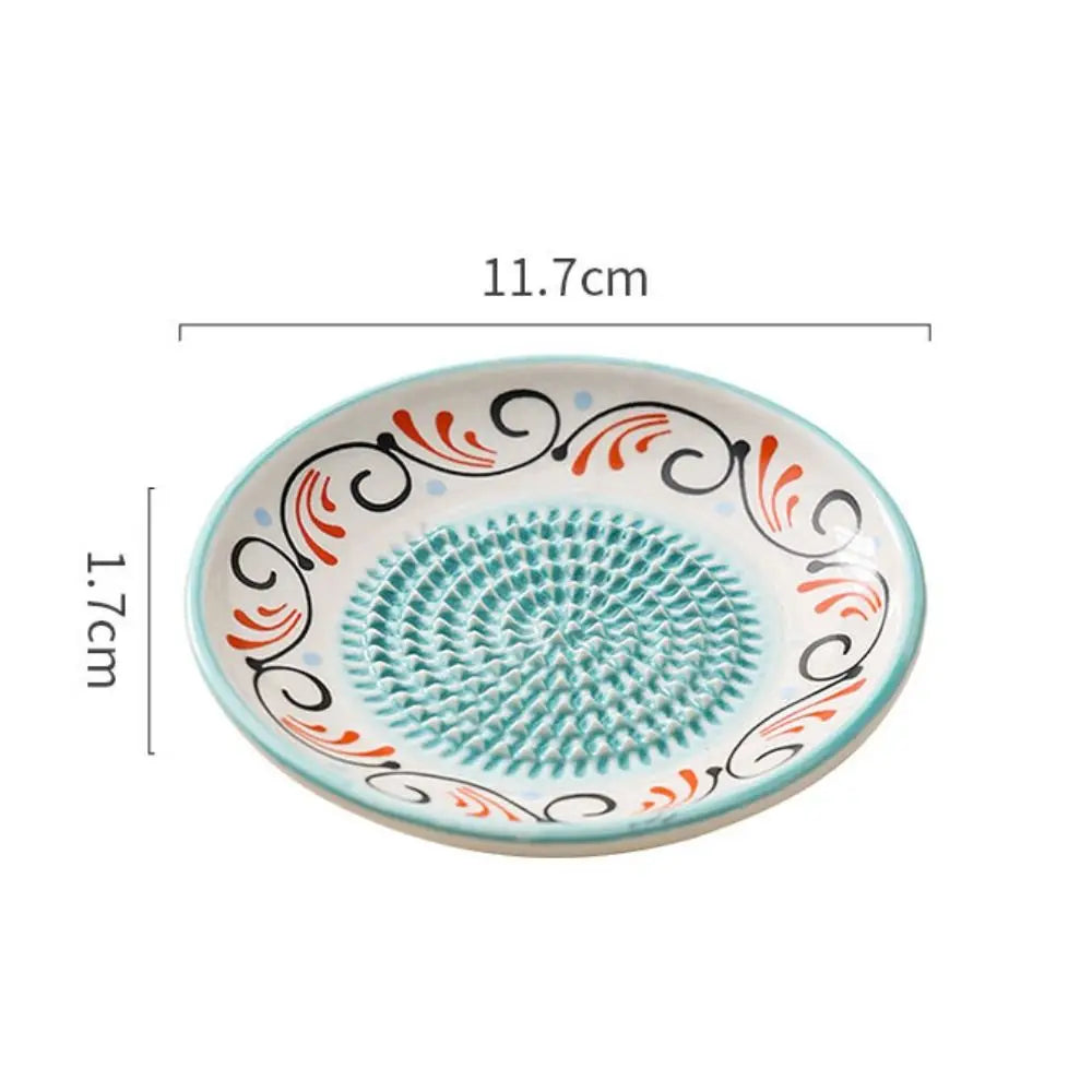 Ceramic Ginger Grater Round Plate – Multi-Purpose Kitchen Tool