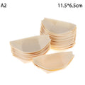 50Pcs Disposable Wood Sushi Boat Plates & Serving Trays Disposable Serving Trays Nixie A2
