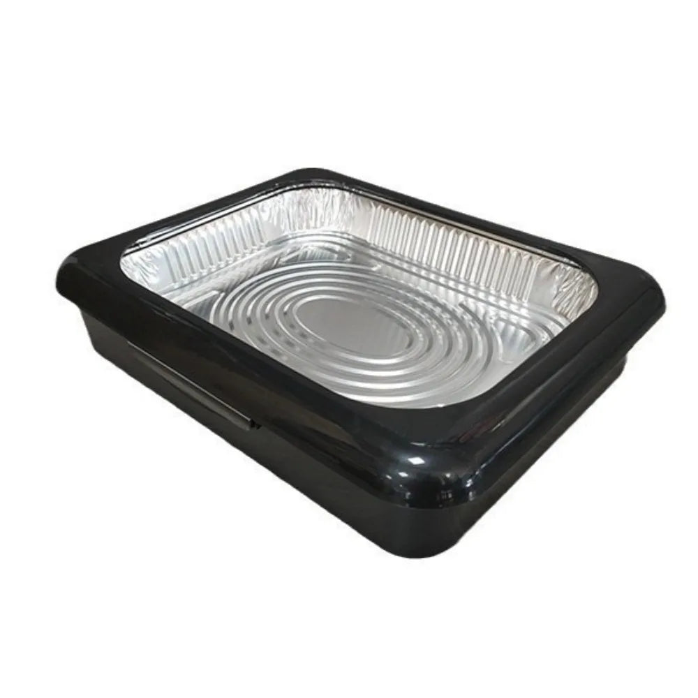 Aluminum Foil Carrier Pans with Lid | Food Storage Containers Foil Food Container Nixie black