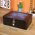 Vintage Tinplate Storage Box with Lock & Keys | Large Capacity Decorative Storage Box Nixie L4