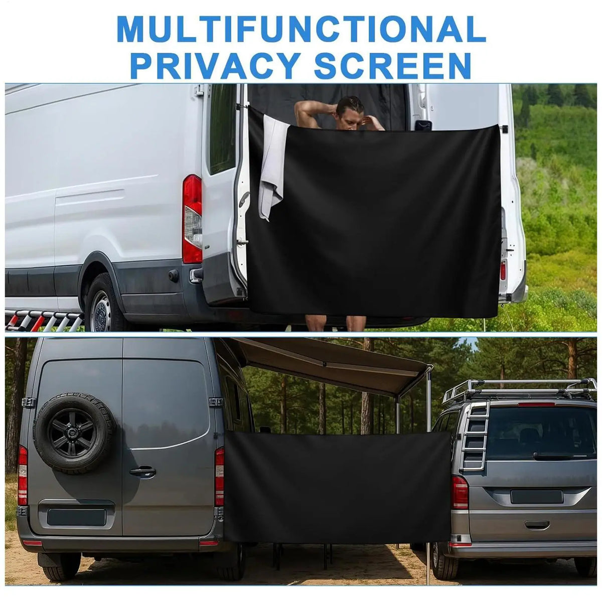 Camper Van Rear Door Curtain Cover – Waterproof UV Shade Vehicle Door Curtain Nixie