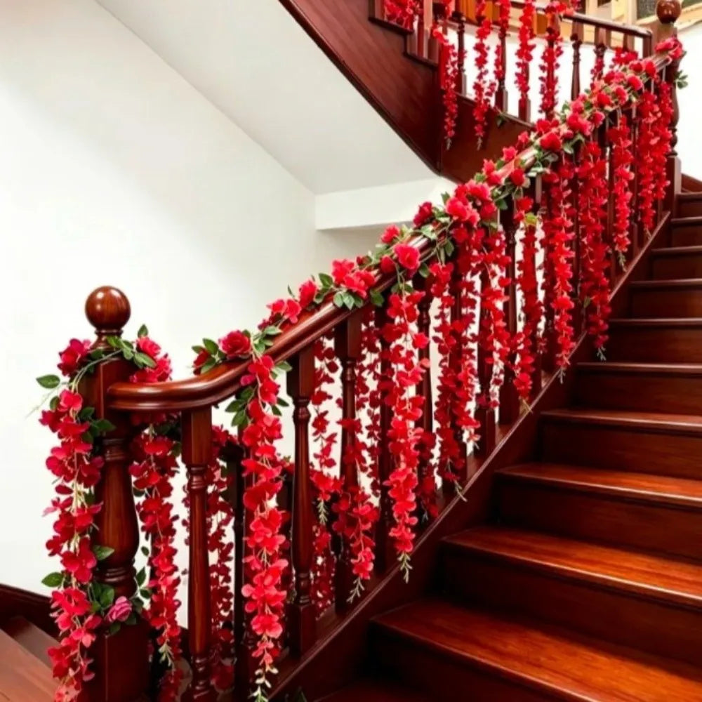 250cm Artificial White Rose Vine Garland – Wedding & Home Décor Artificial Flower Garland Nixie