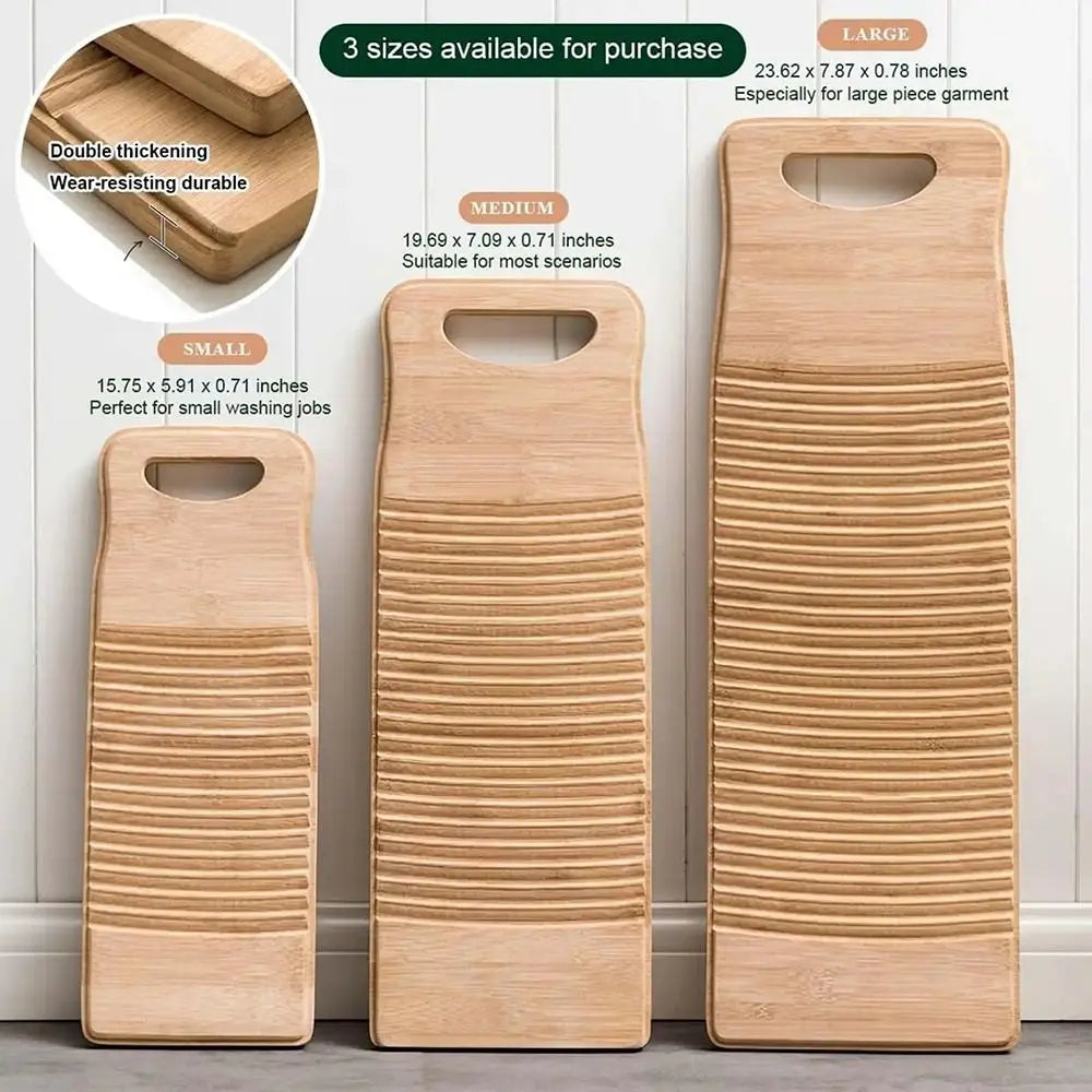 Bamboo Wood Washboard – Portable Anti-Slip Hand Laundry Scrub Laundry Washboard Nixie