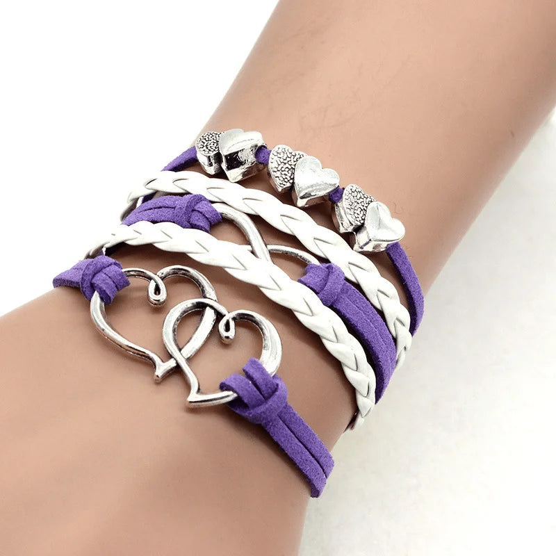 Multilayer Braided Cord Pearl Bead Bracelet – Unisex Punk Style