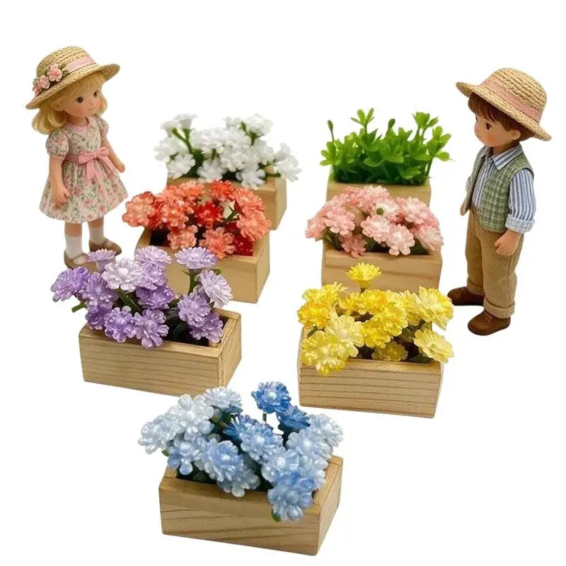 Miniature Artificial Gypsophila Potted Plant | Dollhouse Decor Miniature Artificial Plant Nixie