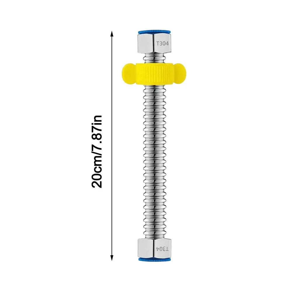 304 Stainless Steel Corrugated Plumbing Hose + Silicone Gasket Plumbing Supply Hose Nixie 20cm