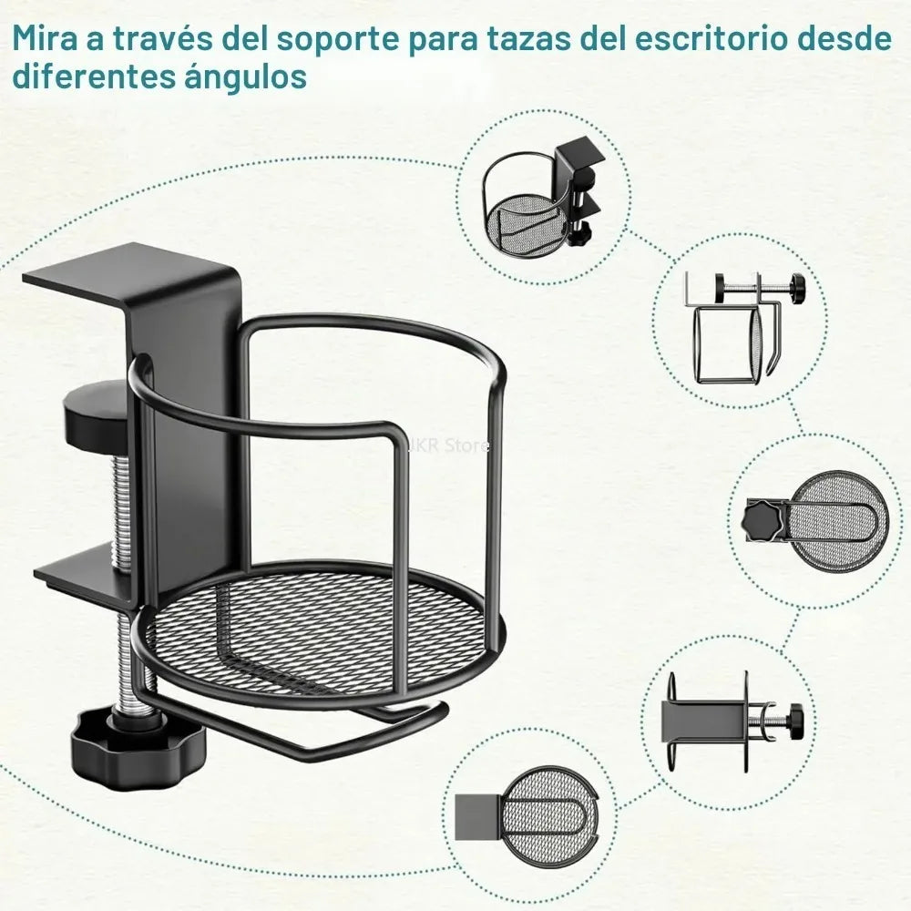 Rotating Table Edge Cup Holder – No-Drill Clamp Tumbler Stand Clamp Cup Holder Nixie