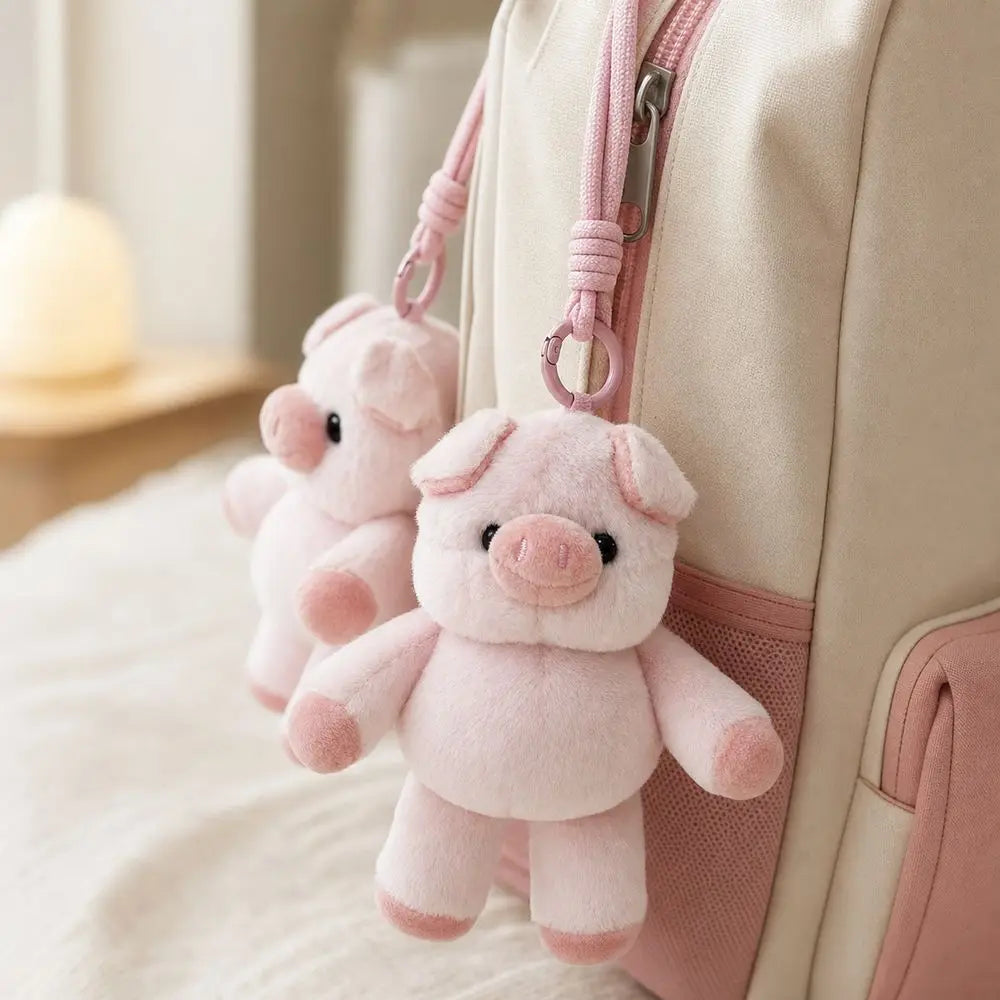 Cute Wiggly Pig Plush Keychain – Soft Stuffed Keyring Gift Plush Keychain Nixie
