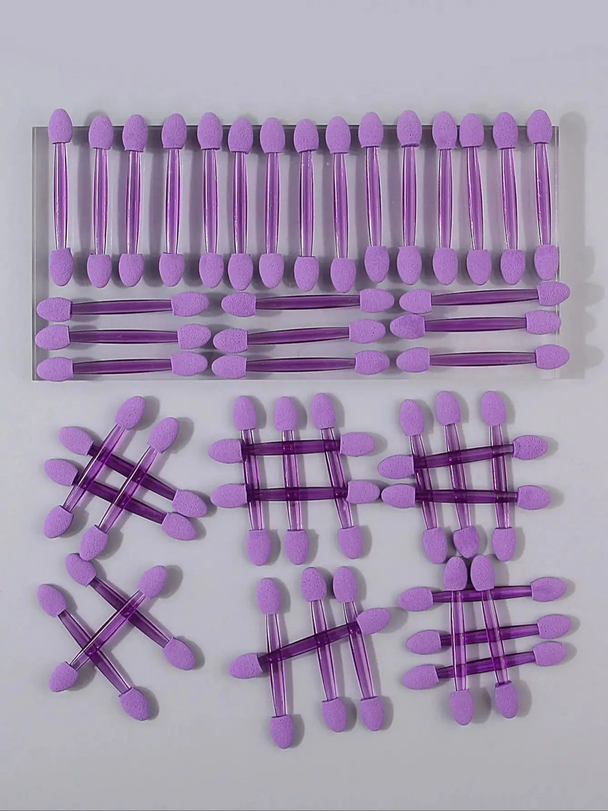 50pcs Double-Headed Sponge Eyeshadow Applicator Sticks | Reusable Eyeshadow Applicator Nixie PURPLE