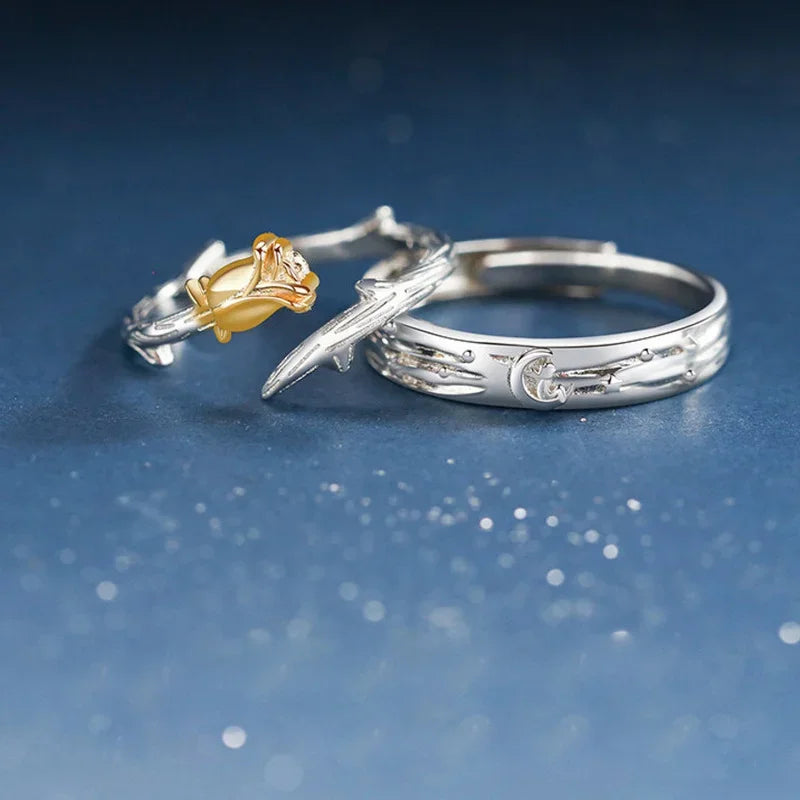 2Pcs Retro Tibetan Silver Eagle Head Rings – Vintage Unisex Set Fashion Ring Set Nixie
