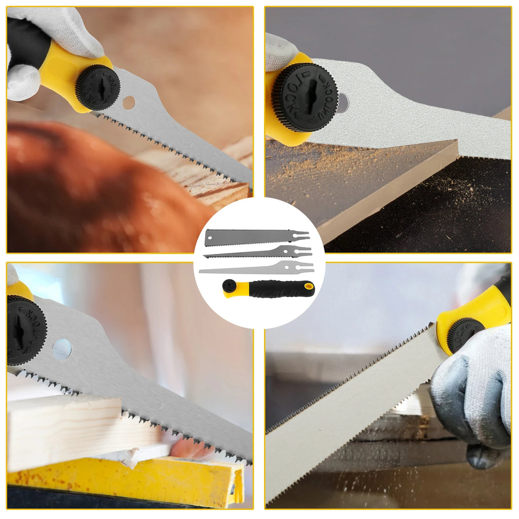Japanese Hand Saw Set – 3 Replaceable Blades, Flush Cut Wood Saw