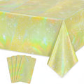 Laser Foil Disposable Tablecloth – Shiny Party Table Cover Disposable Tablecloth Nixie Gold-1pc