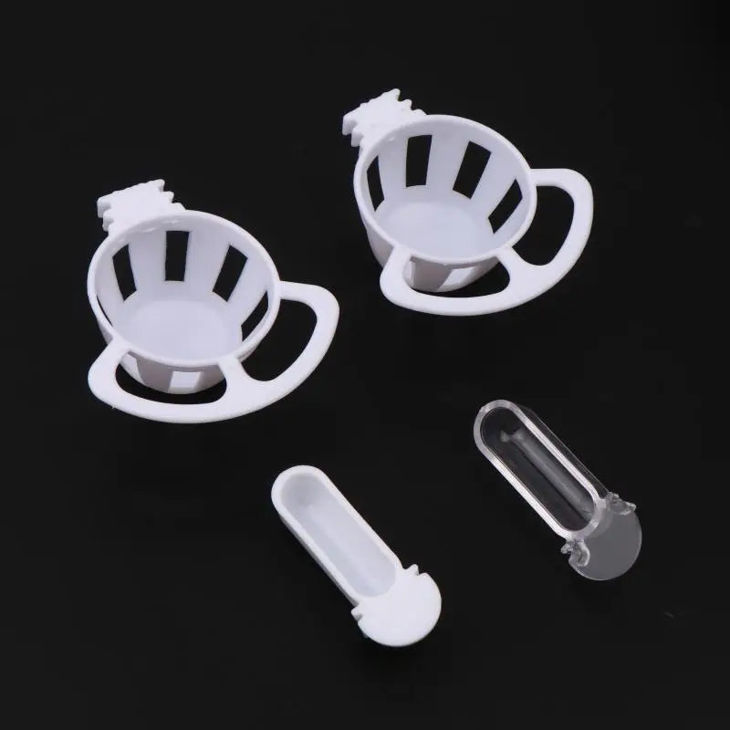 4Pcs Bird Food Cup Egg Tray Feeder for Canary Finch Parrot Bird Feeder Cup Nixie