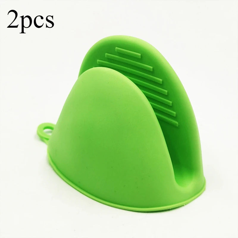 2-Pack Silicone Oven Mitts Non-Slip Heat-Resistant Kitchen Gloves Silicone Oven Mitts Nixie green