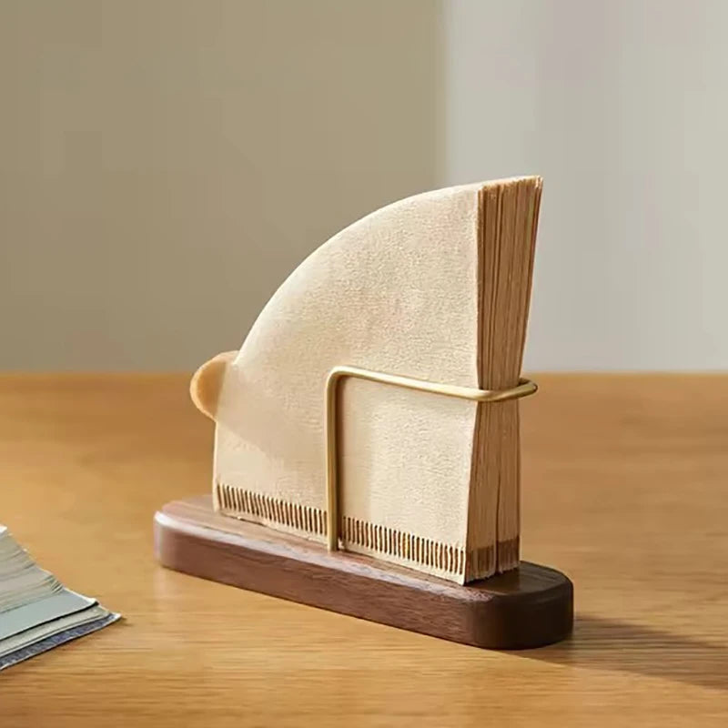 Wooden Coffee Filter Holder Stand & Paper Filter Rack