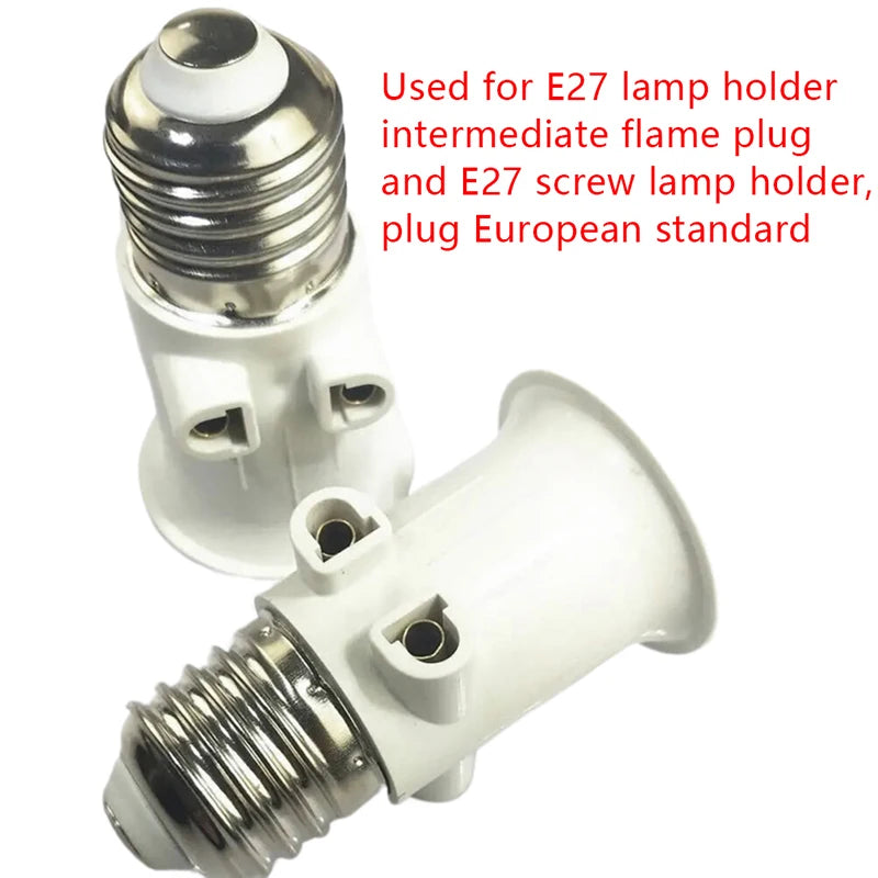E27 Bulb Adapter Socket Converter to EU Plug – Lamp Holder Lamp Socket Adapter Nixie