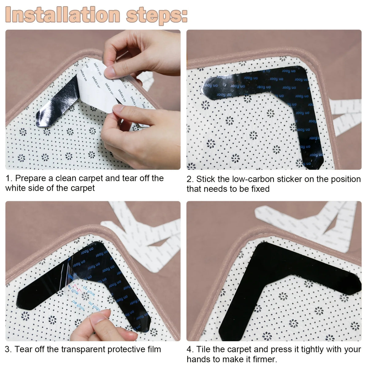 Anti-Slip Carpet Adhesive Pads for Rugs & Cushions (4/8 PCS) Rug Gripper Pads Nixie